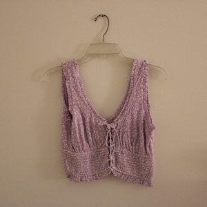 TILLY'S Sky & Sparrow Women's Ditsy Floral Lace Up Peplum Tank